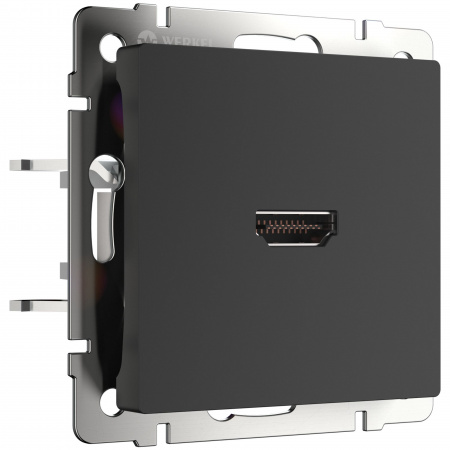 Розетка HDMI черный матовый Werkel Встраиваемые механизмы черные W1186008