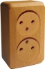 Розетка двойная без заземления 16А Systeme Electric Etude, бук PA16-005T