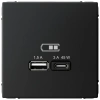 Высокоскоростная розетка USB А+С Systeme Electric ArtGallery карбон GAL001029