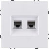 Розетка двойная Ethernet RJ45 Cat.6, белый глянцевый Kollinger Eclipse EC-018WG