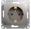 Розетка с заземлением 16А 250В механизм Systeme Electric Glossa, платина GSL001243