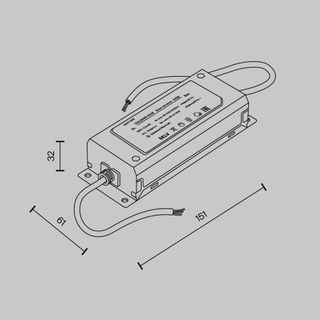 Блок питания 48В, 100Вт, белый Maytoni Parity TRA130DR-100W