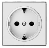 Розетка 220v c/з и шторками белый ABB Sky Niessen 2CLA818800A1001|2CLA858800A1101