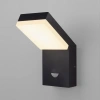 Уличный настенный светильник с датчиком движения Sensor 3000K IP54 Elektrostandard 1541 TECHNO LED черный