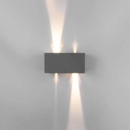 Уличный настенный светодиодный светильник с лучами WINNER DOUBLE LED IP54 Elektrostandard 35137/W серый