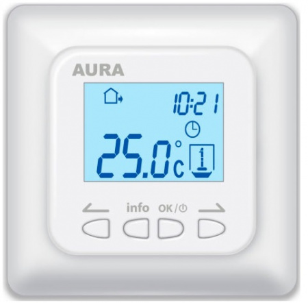 Терморегулятор AURA LTC 730 регулятор температуры для теплого пола программируемый белый