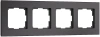 Рамка из стекла на 4 поста Werkel Senso черный soft-touch W0043108