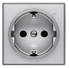 Розетка + подс. контрольной алюминий ABB Sky Niessen 2CLA818880A1001|2CLA858880A1301