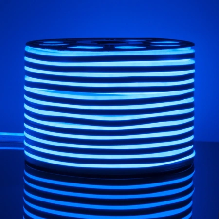Светодиодный гибкий неон 220 В 9.6 Вт/м 120Led/м 2835 IP67, односторонний, синий, 50 м Elektrostandard Гибкий неон 220V 9,6W 120Led 2835 IP67 односторонний синий, 50 м