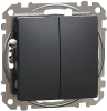 Выключатель 2-клавишный, схема 5 10АХ Schneider Electric Sedna Design, антрацит SDD114105