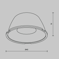 Линза 43мм для встраиваемого светильинка 15Вт Maytoni Downlight LensD43-15