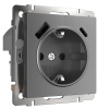 Розетка с заземлением, шторками и USB тип A+C графит матовый Werkel Встраиваемые механизмы графит матовый W1171764