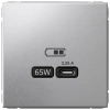 Высокоскоростная розетка USB тип-С Systeme Electric ArtGallery алюминий GAL000327