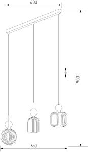 Подвесной светильник со стеклянными плафонами TK Lighting 11042 Sophia Cognac