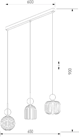 Подвесной светильник со стеклянными плафонами TK Lighting 11042 Sophia Cognac