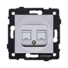 Розетка двойная RJ11 + RJ45 Cat.6, серый Kollinger REA-011GY для Aspekt, Eleganz, Reflex
