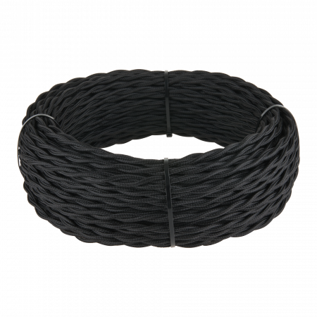 Ретро кабель витой 3х2,5 черный 20 м (под заказ) Werkel Ретро кабель черный W6453308