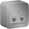 Розетка двойная компьютерная + телефонная с изолирующей пластиной Systeme Electric Blanca BLNIA045113, Алюминий