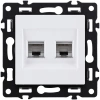 Розетка двойная Ethernet RJ45 Cat.6, белый Kollinger Asthetik AS-018WH