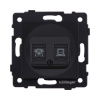 Розетка двойная RJ11 + RJ45 Cat.6, черный матовый Kollinger REA-011BM для Aspekt, Eleganz, Reflex
