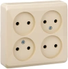 Розетка четырехместная без заземления 16А Systeme Electric Etude, кремовый PA16-205K