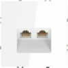 Розетка компьютерная двойная RJ45+RJ45 кат.6 Voltum S70 белый глянцевый пластик (VLS060201)