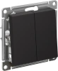 Выключатель 2-клавишный Systeme Electric AtlasDesign, сх.6+6, 10АХ, мех., быстрозажим. клем., КАРБОН ATN001065S