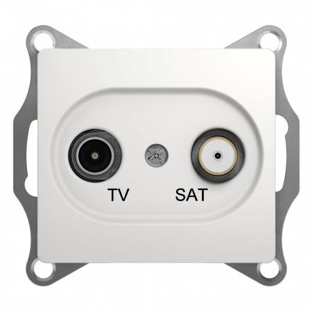 Розетка TV-SAT проходная 4DB Systeme Electric (Schneider Electric) Glossa, белый GSL000198