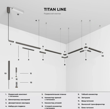 Titan Line Прямой коннектор титан Elektrostandard 85008/00