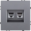 Розетка двойная Ethernet RJ45 Cat.6, серый Kollinger Eclipse EC-018GY