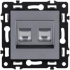 Розетка двойная Ethernet RJ45 Cat.6, серый Kollinger Asthetik AS-018GY