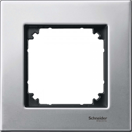 Рамка 1-постовая металлическая Schneider Electric M-Elegance Merten Systeme M MTN403160, платина-серебро
