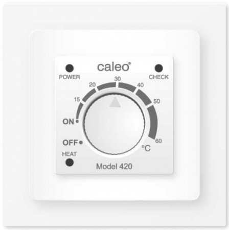 Терморегулятор встраиваемый в рамку Caleo Model 420 white 3.5 кВт с аналоговым управлением (КА000001337)