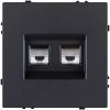 Розетка двойная Ethernet RJ45 Cat.6, черный матовый Kollinger Eclipse EC-018BK