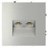 Розетка компьютерная двойная RJ45+RJ45 кат.6 Voltum S70 сталь Soft touch пластик (VLS060205)