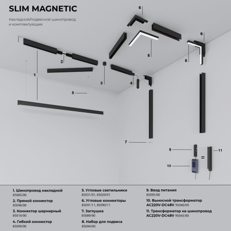 Slim Magnetic Блок питания 100W черный 95043/00 Elektrostandard 95043/00