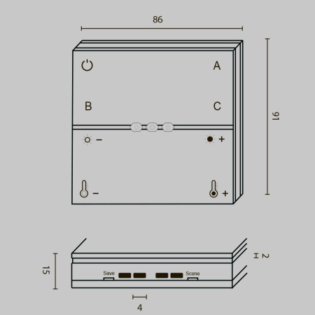 Беспроводная панель управления Maytoni Zigbee DRC035-Z-8-W