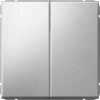 Двухклавишный выключатель Systeme Electric ArtGallery сх.5, 10АХ, алюминий GAL000351