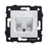 Розетка двойная Ethernet RJ45 Cat.5, белый Kollinger REA-015WH для Aspekt, Eleganz, Reflex