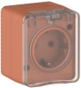 Розетка Systeme Electric AtlasDesign PROFI IP54 О/У с заземлением со шторками, 16А, ТЕРРАКОТОВЫЙ ATN547045