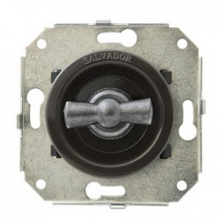 Выключатель перекрестный для внутреннего монтажа состаренное серебро коричневый CL31BR.SL Salvador