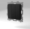 Выключатель трехклавишный черный матовый CGSS GL-W103-BCM