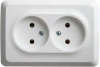 Розетка двойная угловая без заземления 16А Systeme Electric Etude, БЕЛЫЙ PA16-105B
