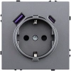 Розетка штепсельная SCHUKO 16A/250 В с USB A+C 20W, серый Kollinger Eclipse EC-016GY