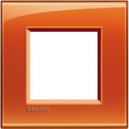 Рамка 2 местная Оранжевый насыщенный цвет Bticino LivingLight LNA4802M2OD
