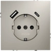 Розетка с заземлением с защитными шторками 16А, с USB, A+С Voltum S70 кашемир Soft touch пластик (VLS040503)