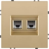 Розетка двойная Ethernet RJ45 Cat.6, золотой Kollinger Eclipse EC-018GD