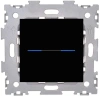 Сенсорный черный матовый диммер на две линии со стеклянной панелью CGSS AMG-2DF33-BCM