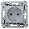 Розетка 220v c/з и шторками сталь DKC Avanti 4404003