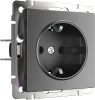 Розетка с заземлением графит матовый Werkel  W1171064